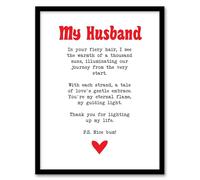 Love Poem Ginger Husband Romantic Funny Framed Art Print Artery8 White A4