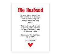 Artery8 Love Poem Ginger Husband Romantic Funny Wall Art Print in White | Size: W12" x H16" Artery8 White W12" x H16"