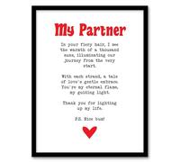 Love Poem Ginger Partner Romantic Funny Framed Art Print Artery8 White A4