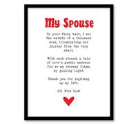 Artery8 Love Poem Ginger Spouse Romantic Funny Bedroom Artwork Framed Wall Art Print A4