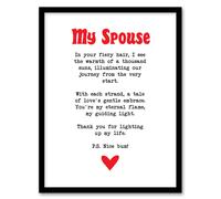 Artery8 Love Poem Ginger Spouse Romantic Funny Bedroom Artwork Framed Wall Art Print A4