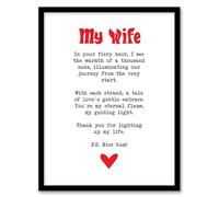 Love Poem Ginger Wife Romantic Funny Framed Art Print Artery8 White A4