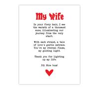Love Poem Ginger Wife Romantic Funny Wall Art Print Artery8 White W24 inch x H32 inch