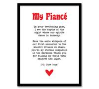 Artery8 Love Poem Goth Fiancé Romantic Poetry Fun Framed Art Print in White | Size: A4 Artery8 White A4
