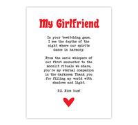 Artery8 Love Poem Goth Girlfriend Romantic Poetry Fun Wall Art Print in White | Size: W12" x H16" Artery8 White W12" x H16"