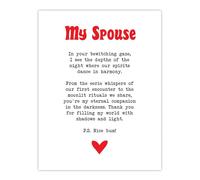 Love Poem Goth Spouse Romantic Poetry Fun Wall Art Print Artery8 White W24 inch x H32 inch
