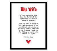 Love Poem Goth Wife Romantic Poetry Fun Framed Art Print Artery8 White A4