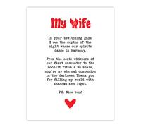Artery8 Love Poem Goth Wife Romantic Poetry Fun Wall Art Print in White | Size: W12" x H16" Artery8 White W12" x H16"