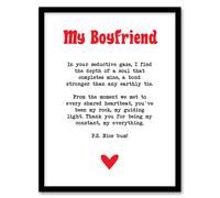 Love Poem My Everything Boyfriend Romantic Poetry Framed Art Print Artery8 White A4