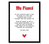 Artery8 Love Poem My Everything Fiancé Romantic Poetry Framed Art Print in White | Size: A4 Artery8 White A4