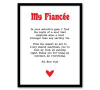 Love Poem My Everything Fiancée Romantic Poetry Framed Art Print Artery8 White A4