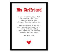 Artery8 Love Poem My Everything Girlfriend Romantic Sweet Bedroom Artwork Framed Wall Art Print 18X24 Inch
