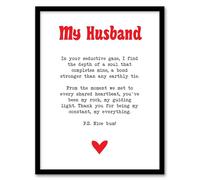 Artery8 Love Poem My Everything Husband Romantic Poetry Bedroom Artwork Framed Wall Art Print A4
