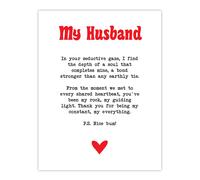 Artery8 Love Poem My Everything Husband Romantic Poetry Wall Art Print in White | Size: W12" x H16" Artery8 White W12" x H16"