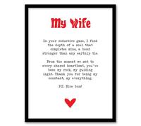 Artery8 Love Poem My Everything Wife Romantic Poetry Fun Bedroom Artwork Framed Wall Art Print A4