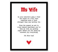 Artery8 Love Poem My Everything Wife Romantic Poetry Fun Framed Art Print in White | Size: W12" x H16" Artery8 White W12" x H16"