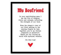 Love Poem Role Play Game Nerd Boyfriend Romantic Framed Art Print Artery8 White A4