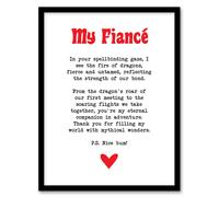 Love Poem Role Play Game Nerd Fiancé Romantic Framed Art Print Artery8 White A4