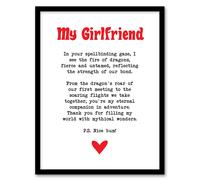 Love Poem Role Play Game Nerd Girlfriend Romantic Framed Art Print Artery8 White A4