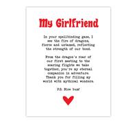 Artery8 Love Poem Role Play Game Nerd Girlfriend Romantic Wall Art Print in White | Size: W12" x H16" Artery8 White W12" x H16"