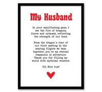 Artery8 Love Poem Role Play Game Nerd Husband Romantic Framed Art Print in White | Size: A4 Artery8 White A4