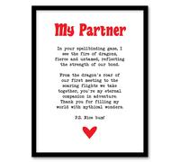 Artery8 Love Poem Role Play Game Nerd Partner Romantic Framed Art Print in White | Size: A4 Artery8 White A4