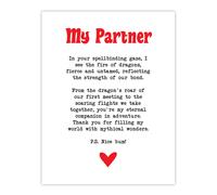 Love Poem Role Play Game Nerd Partner Romantic Wall Art Print Artery8 White W24 inch x H32 inch