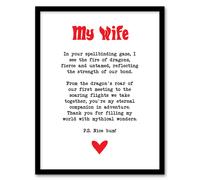 Love Poem Role Play Game Nerd Wife Romantic Framed Art Print Artery8 White A4