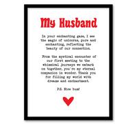 Artery8 Love Poem Unicorn Magic Husband Romantic Poetry Framed Art Print in White | Size: A4 Artery8 White A4