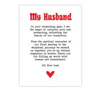 Love Poem Unicorn Magic Husband Romantic Poetry Wall Art Print Artery8 White W24 inch x H32 inch