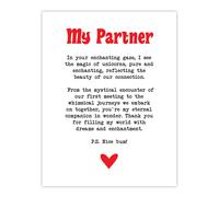 Love Poem Unicorn Magic Partner Romantic Poetry Wall Art Print Artery8 White W24 inch x H32 inch