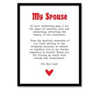 Love Poem Unicorn Magic Spouse Romantic Poetry Framed Art Print Artery8 White A4