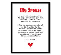 Artery8 Love Poem Unicorn Magic Spouse Romantic Poetry Bedroom Artwork Framed Wall Art Print A4