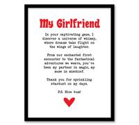 Artery8 Love Poem Whimsy Magic Girlfriend Romantic Poetry Wall Art Print - A4 Size