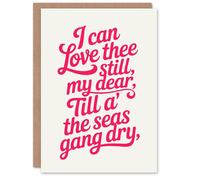 Artery8 Love Thee Still Red Rose Robert Burns Poem Quote Personalised Valentine's Day Card