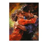 Artery8 Lover's Kiss Oil Painting Passionate Embrace Bedroom Art Large Wall Art Poster Print Thick Paper 18X24 Inch