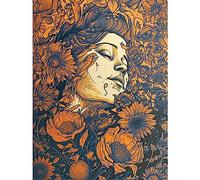 Artery8 Loving Spring Floral Boho Duotone Illustration Large Wall Art Poster Print Thick Paper 18X24 Inch