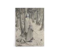 Artery8 Luc Olivier Merson Joan of Arc Hearing the Voices Canvas Art Print in Grey | Size: W12" x H16" Artery8 Grey W12" x H16"