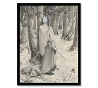 Artery8 Luc Olivier Merson Joan of Arc Hearing the Voices Framed Art Print in Grey | Size: A4 Artery8 Grey A4
