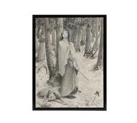 Artery8 Luc Olivier Merson Joan of Arc Hearing the Voices Framed Canvas Art in Grey | Size: W24" x H32" Artery8 Grey W24" x H32"