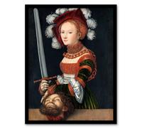 Artery8 Lucas Cranach Judith With The Head of Holofernes Framed Wall Art Print | Size: A4 Artery8 Multicolor A4