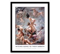 Artery8 Luis Ricardo Falero Witches Going To Their Sabbath Framed Art Print in Grey | Size: A4 Artery8 Grey A4