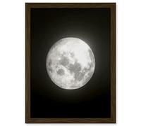 Artery8 Lunar Phases Full Moon Space Astronomy Artwork Framed Wall Art Print A4