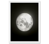 Artery8 Lunar Phases Full Moon Space Astronomy Artwork Framed Wall Art Print A4