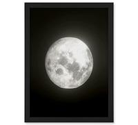 Artery8 Lunar Phases Full Moon Space Astronomy Artwork Framed Wall Art Print A4