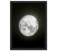 Artery8 Lunar Phases Full Moon Space Astronomy Artwork Framed Wall Art Print A4 in Black Artery8 Black