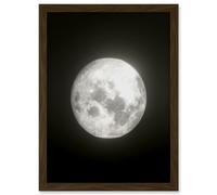 Lunar Phases Full Moon Space Astronomy Artwork Framed Wall Art Print A4 Artery8 Brown One Size
