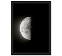 Artery8 Lunar Phases Third Quarter Moon Space Astronomy Artwork Framed Wall Art Print A4