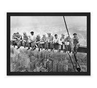 Artery8 Lunch Atop A Skyscraper New York City 1932 Iconic Photo Artwork Framed Wall Art Print A4 in Black Artery8 Black