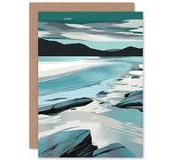 Artery8 Luskentyre Beach Isle of Harris Coastal Landscape Travel Birthday Sealed Greeting Card Plus Envelope Blank inside